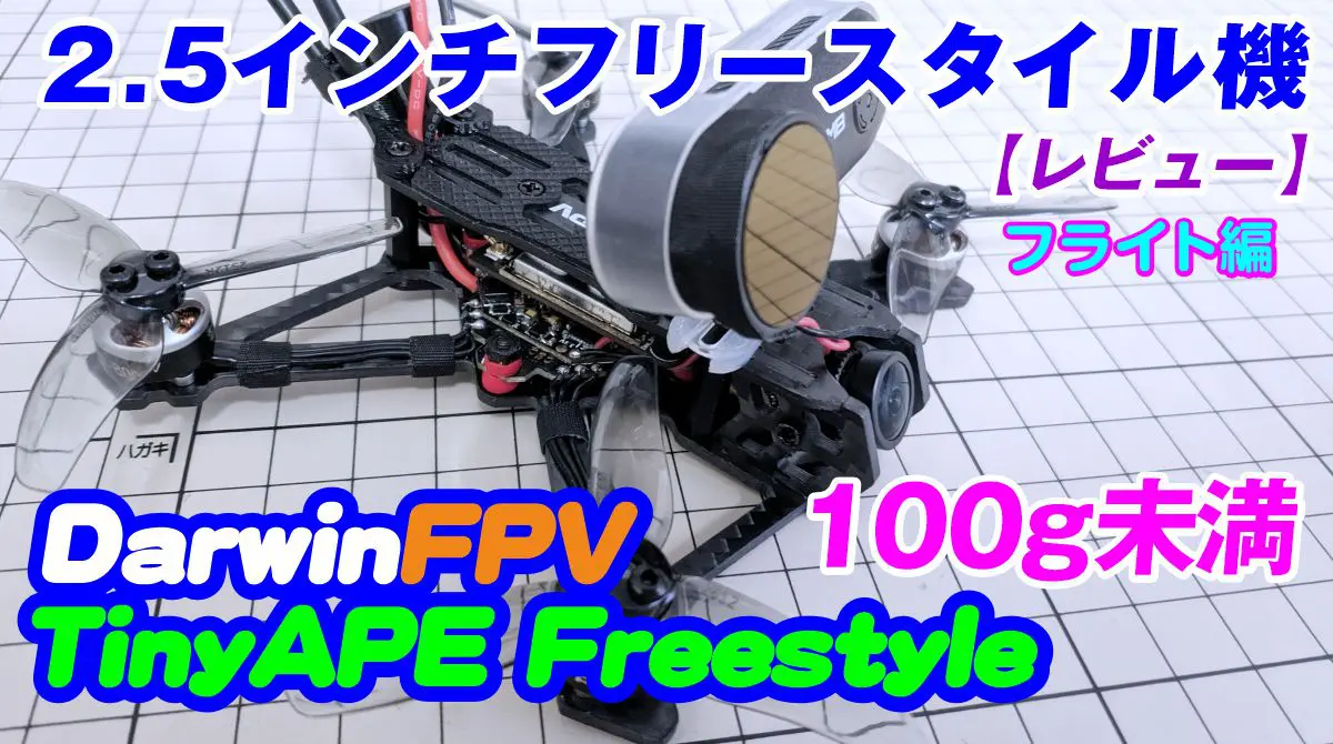レビュー：【100g未満】DarwinFPV TinyAPE Freestyle 2.5インチの